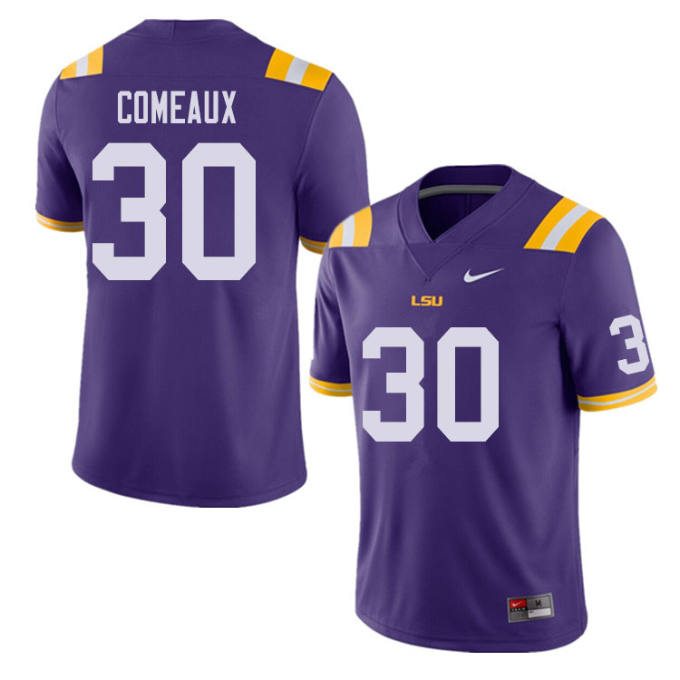 Men #30 Cade Comeaux LSU Tigers College Football Jerseys Sale-Purple